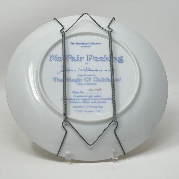 Hamilton Collectible Plate NO FAIR PEEKING The Magic of Childhood 1985 Series #8 - Picture 2 of 3